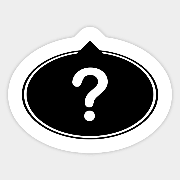 Speech Bubble - Question - Black Sticker by JO_D_D